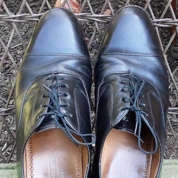 Johnston & Murphy Black Leather Dress Shoe size 9.5. - Picture 7 of 11